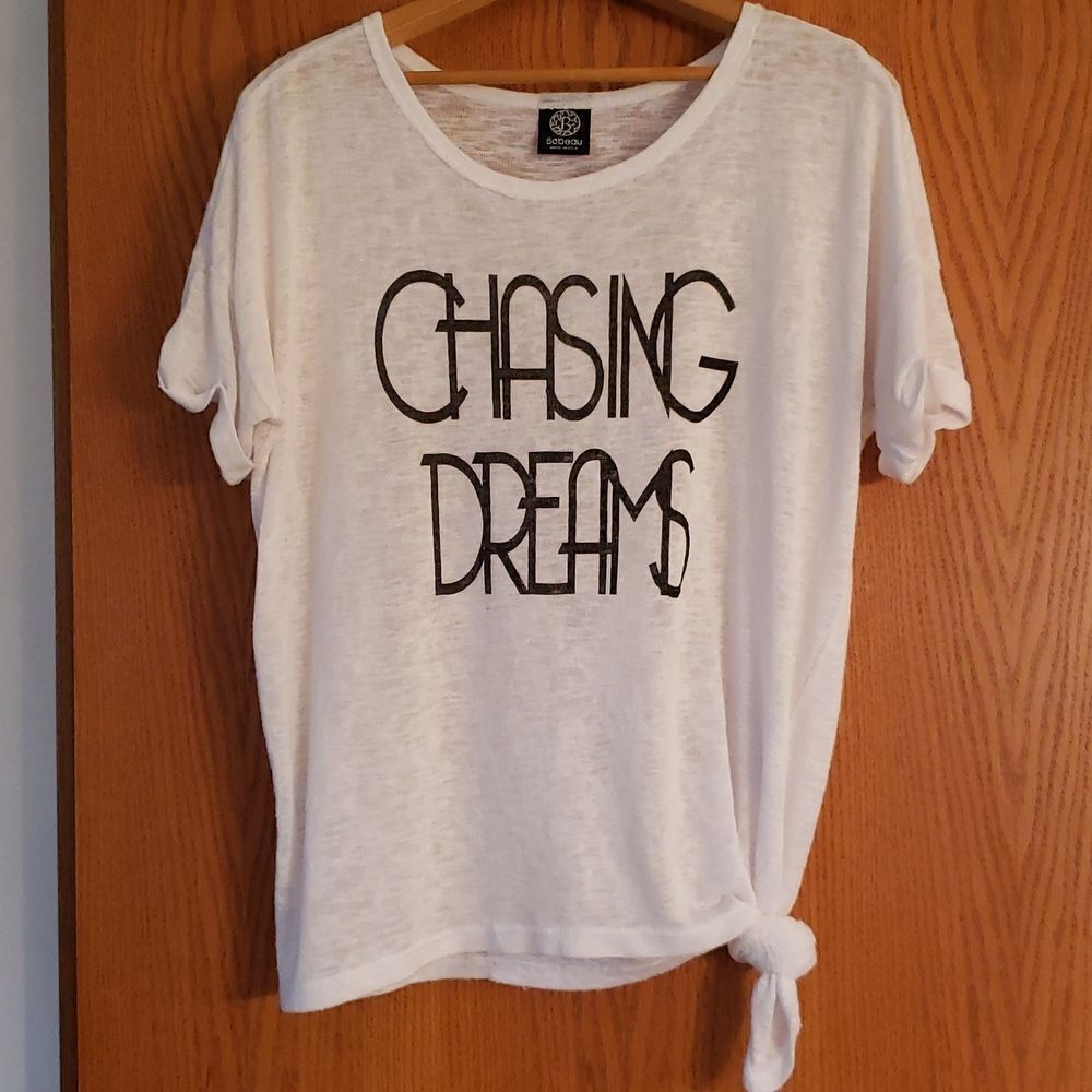 Oversized Semi-Sheer "Chasing Dreams" T-Shirt Sz M